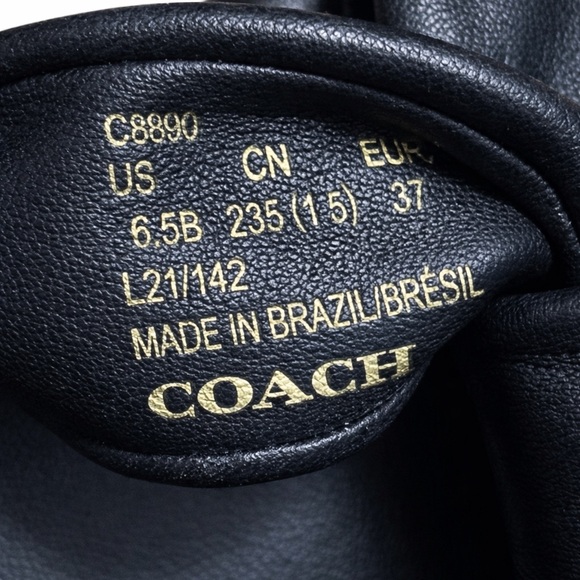 Coach Black Slide Sandals with Gold Accent - Picture 10 of 12